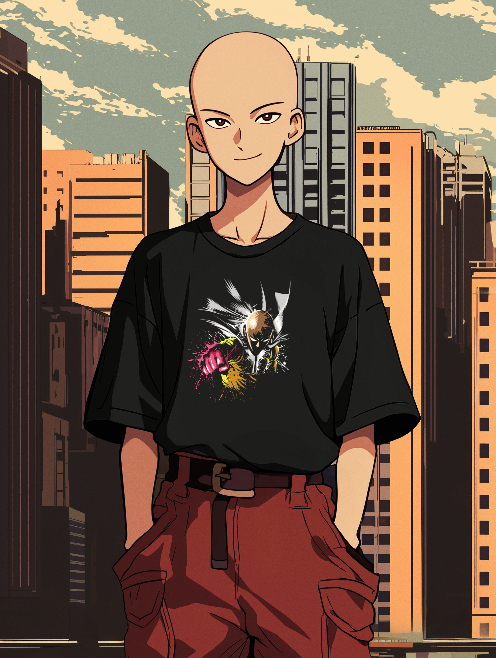 T-Shirt One Punch Man Saitama